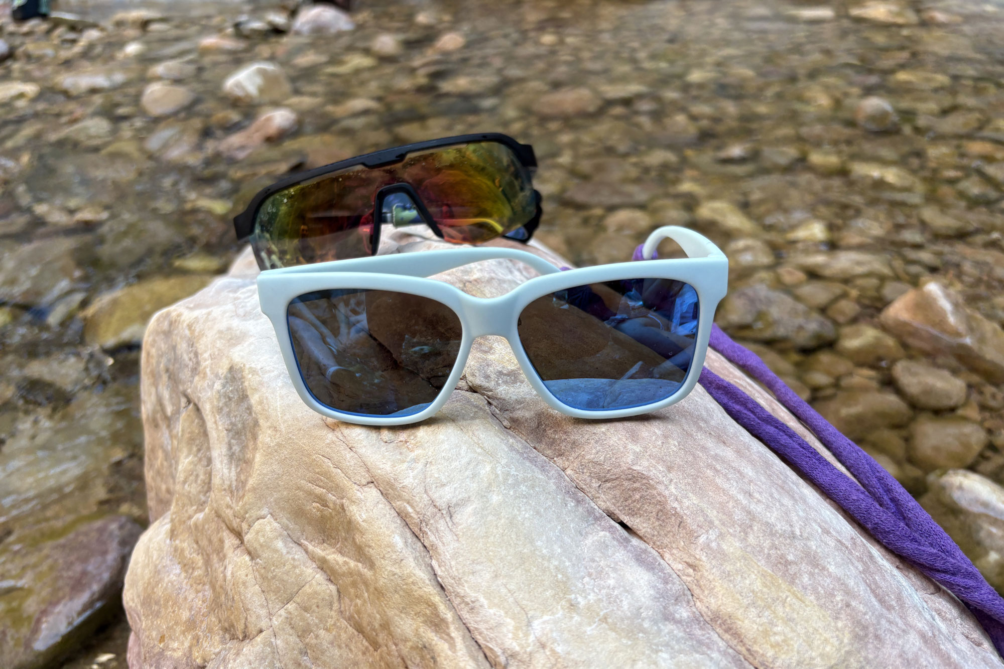 sunglasses on a rock