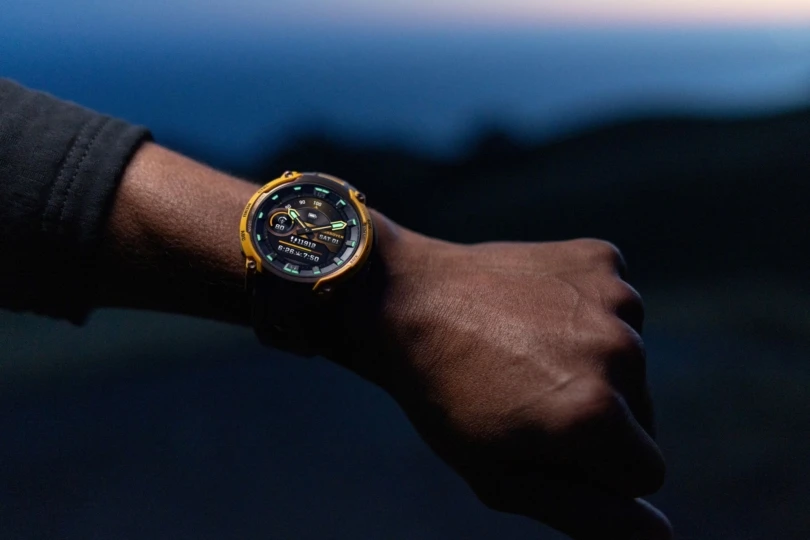 Close up shot of smart watch on a person's wrist