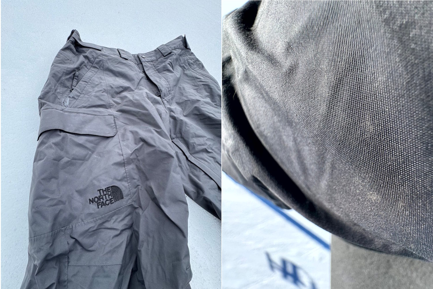 Close-up view of the fabric on The North Face Freedom Pants