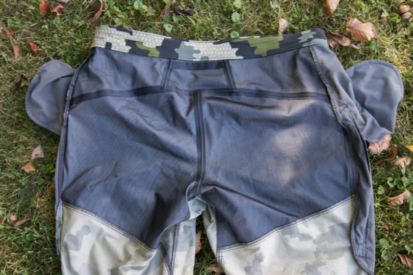 Waterproof panels on pants