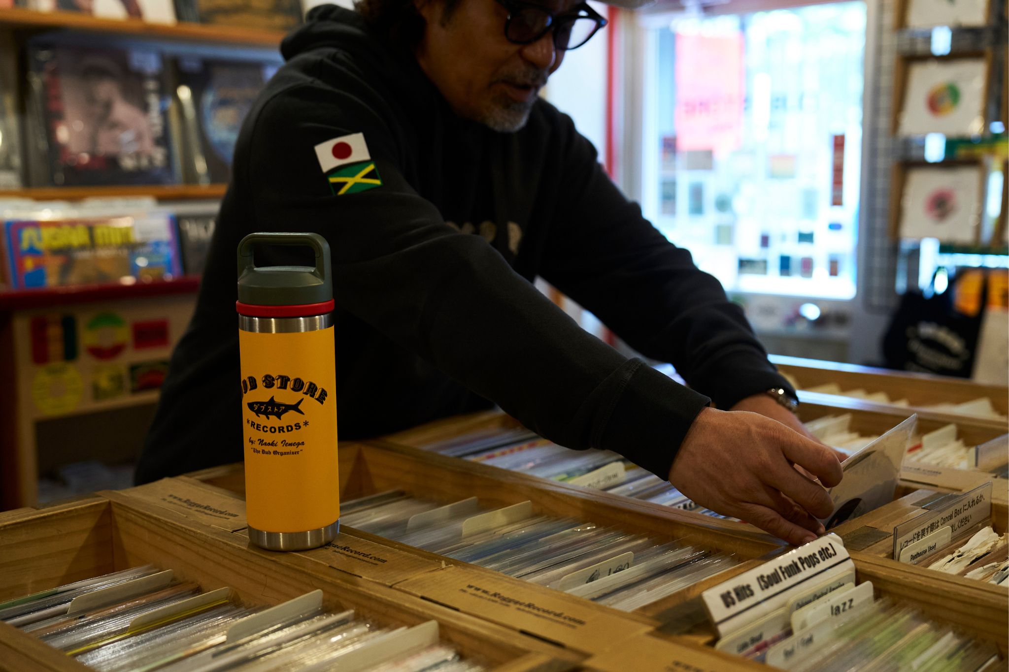 Person looks through vinyl records