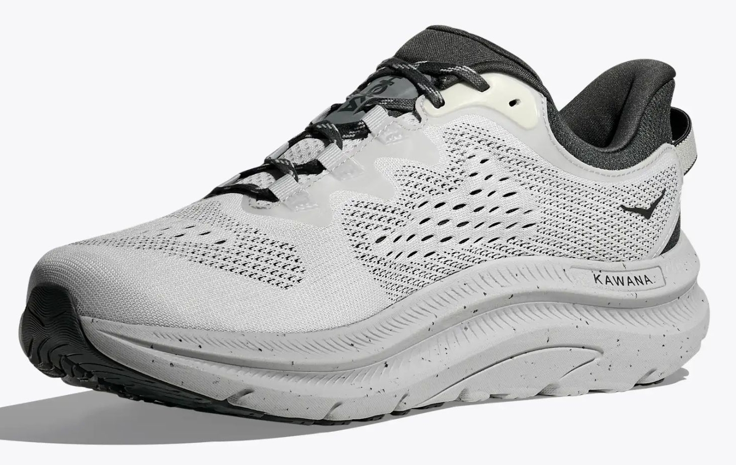 gray hoka running shoe