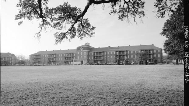 VIEW ACROSS PARADE GROUND, LOOKING SOUTHEAST TO NORTHWEST - Fort Monroe, Parade Ground, Hampton, Hampton, VA Fort Monroe