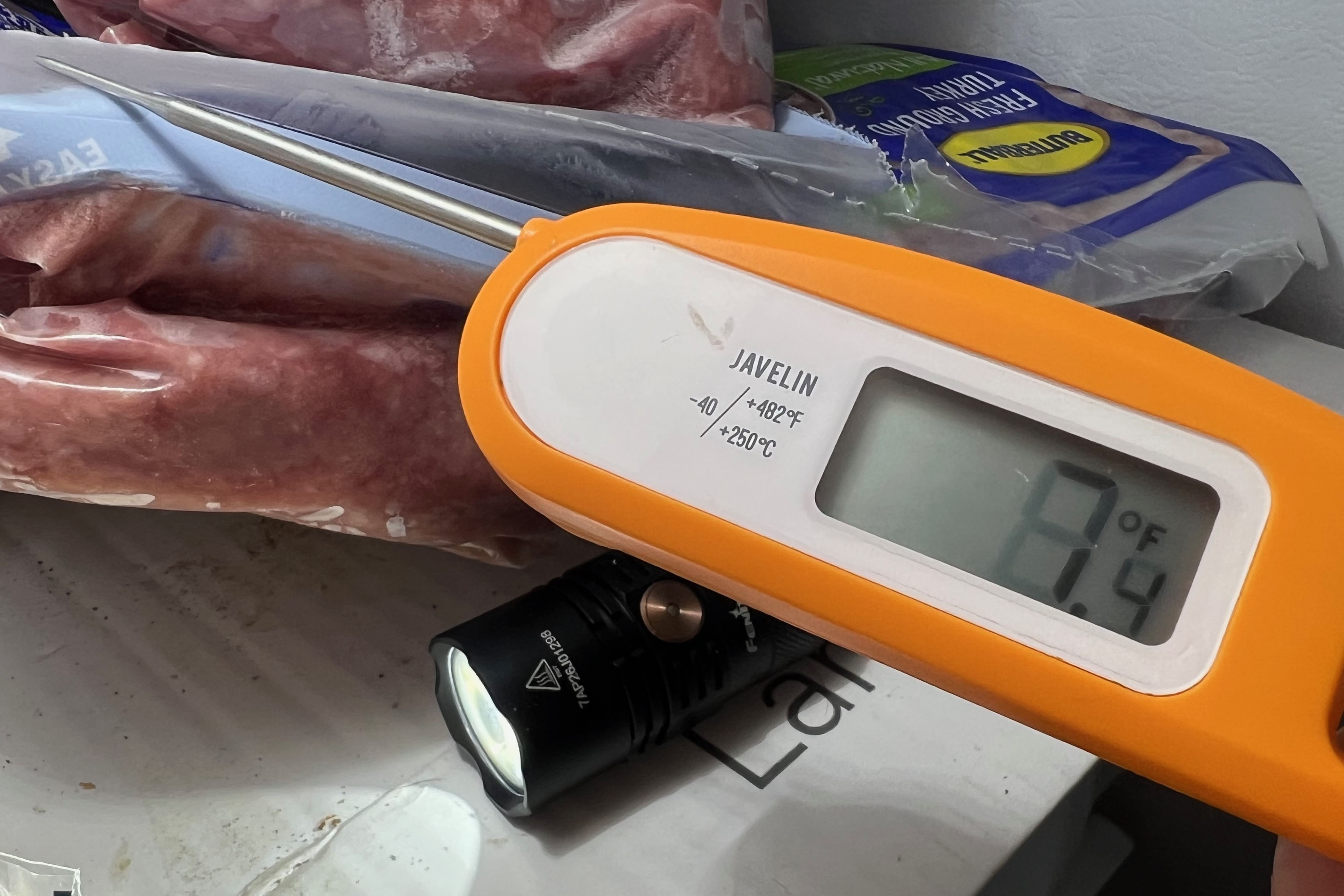 Flashlight in freezer