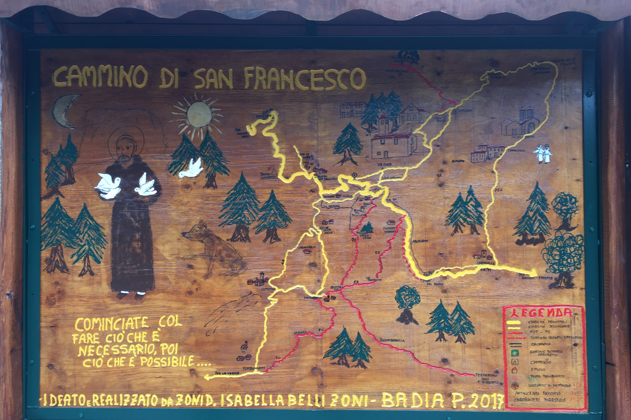 trail map of cammino di san francesco