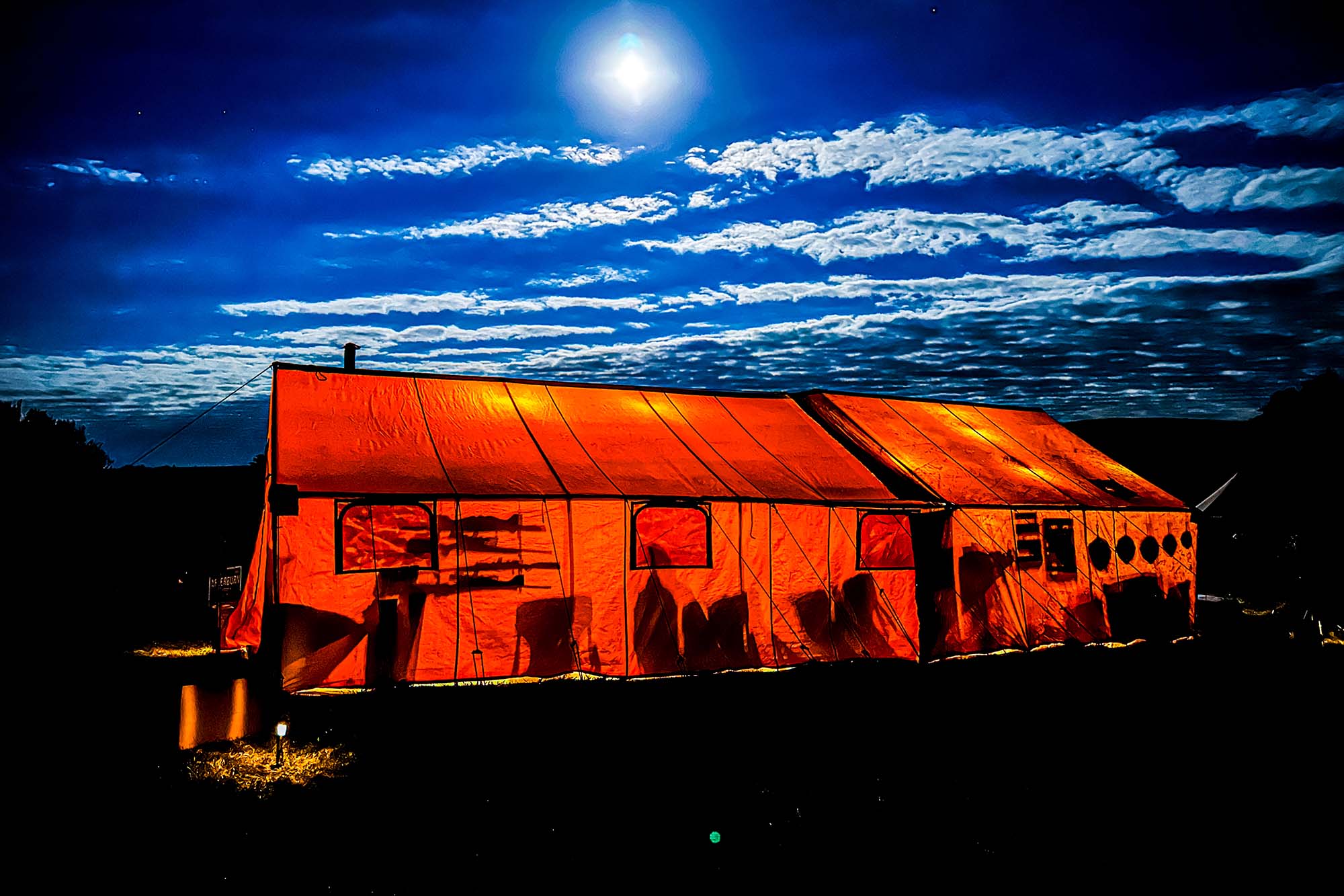 tent at night