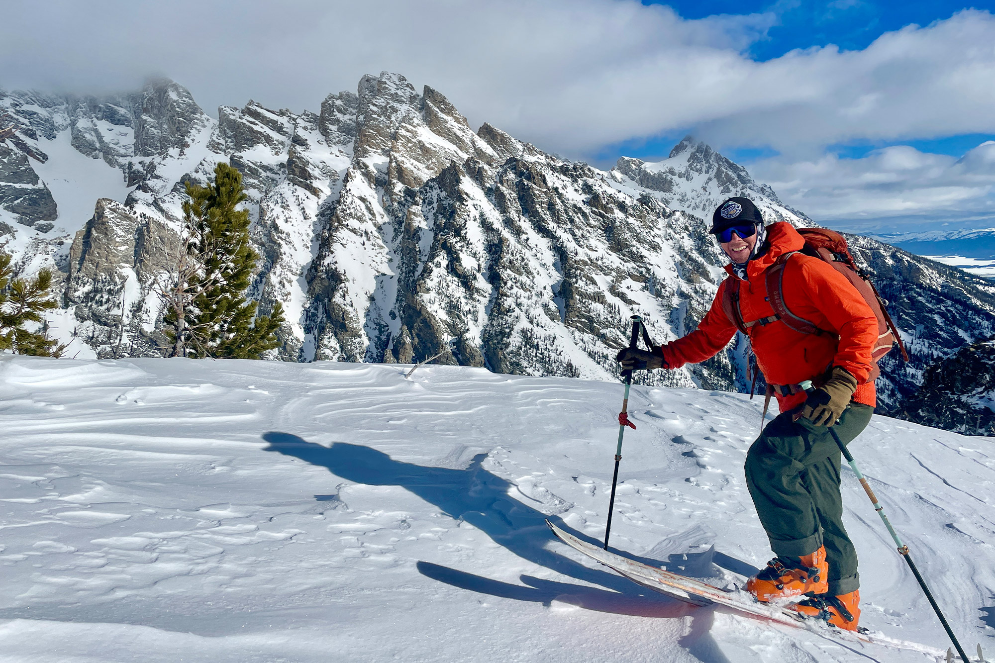 Skinning through a windy alpine zone wearing the Maestrale boots