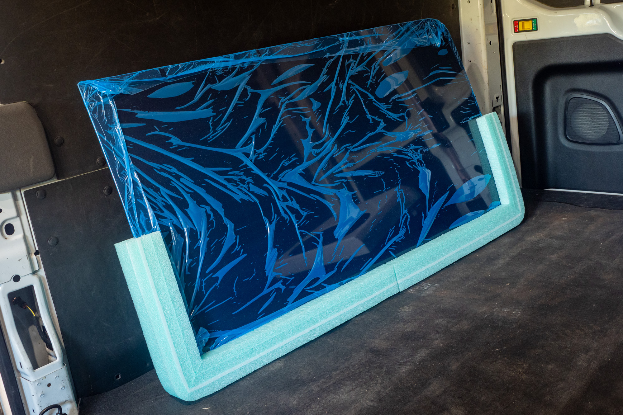 Campervan side sliding door window