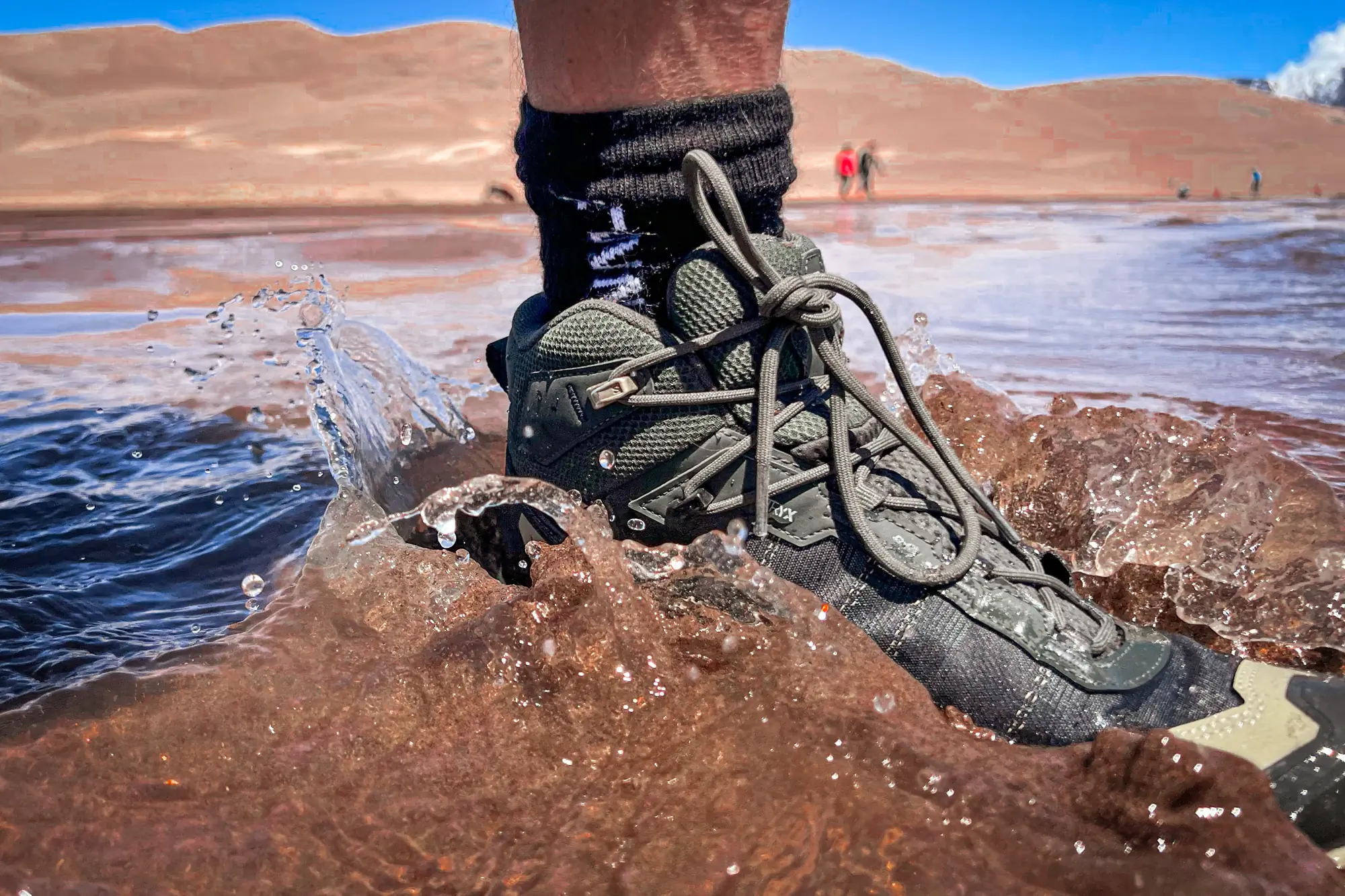 Salomon X Ultra 5 Mid GTX hiking boot reviewed in water