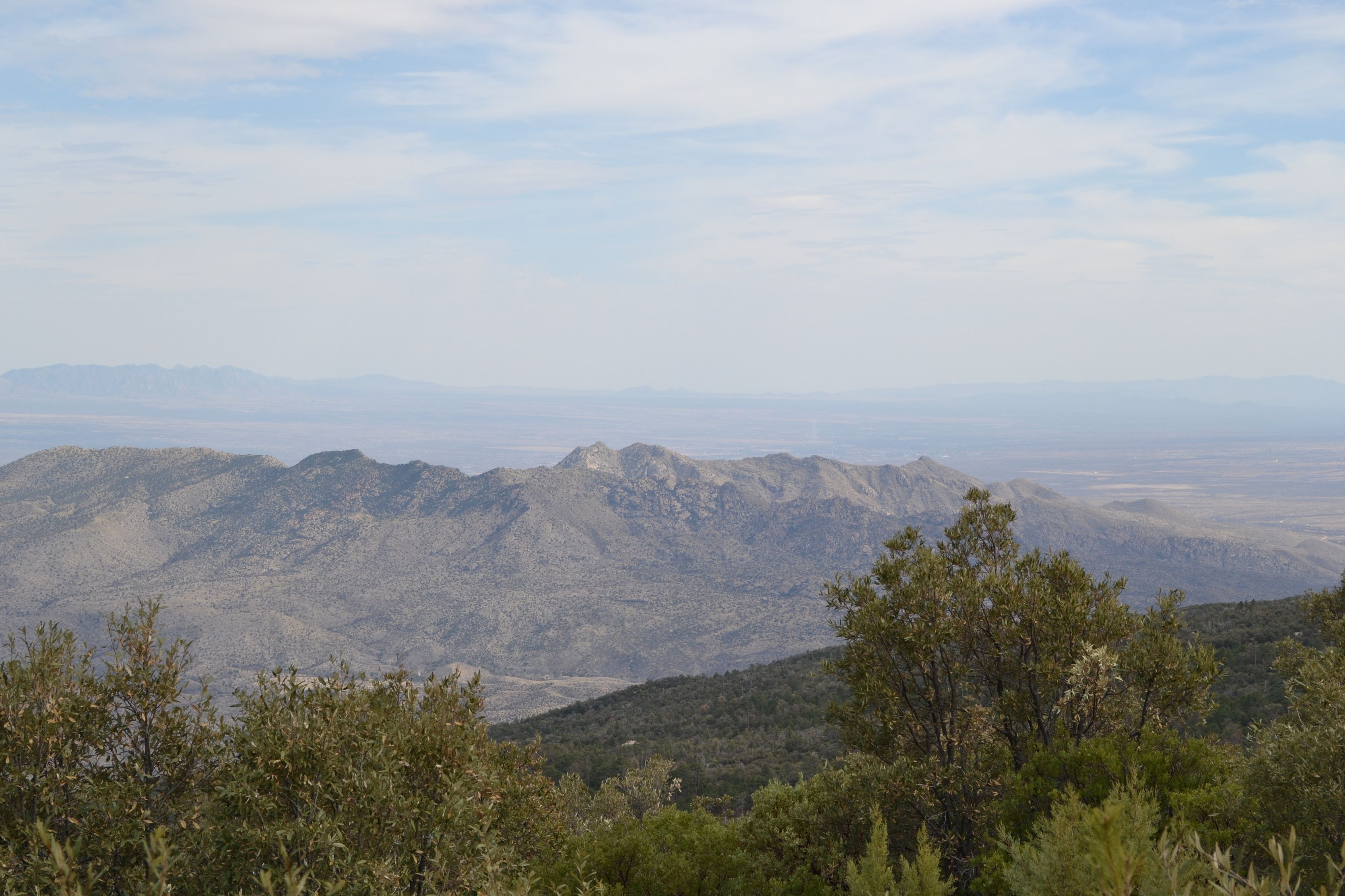 overlook of mountainous desert