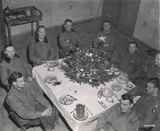 Seven American and German Soldiers Sat Down and Enjoyed a Christmas Dinner Together During the Battle of the Bulge