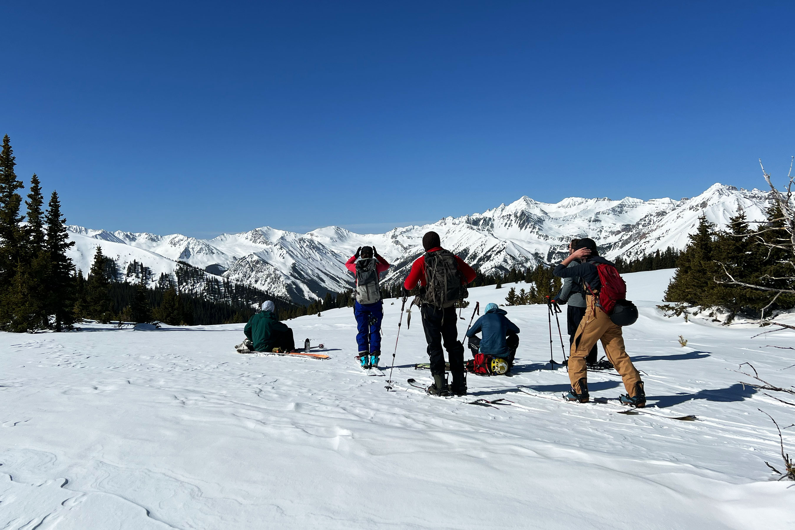 Backcountry skiers in the Elk Mountains