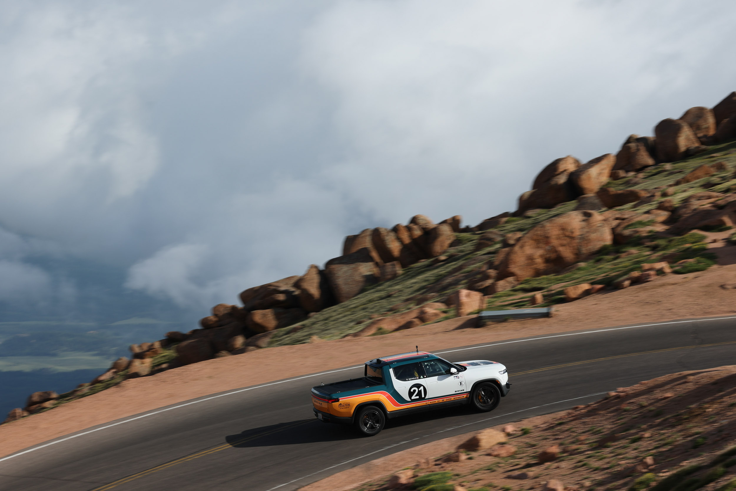 Rivian setting new records at the 2024 Pikes Peak International Hill Climb