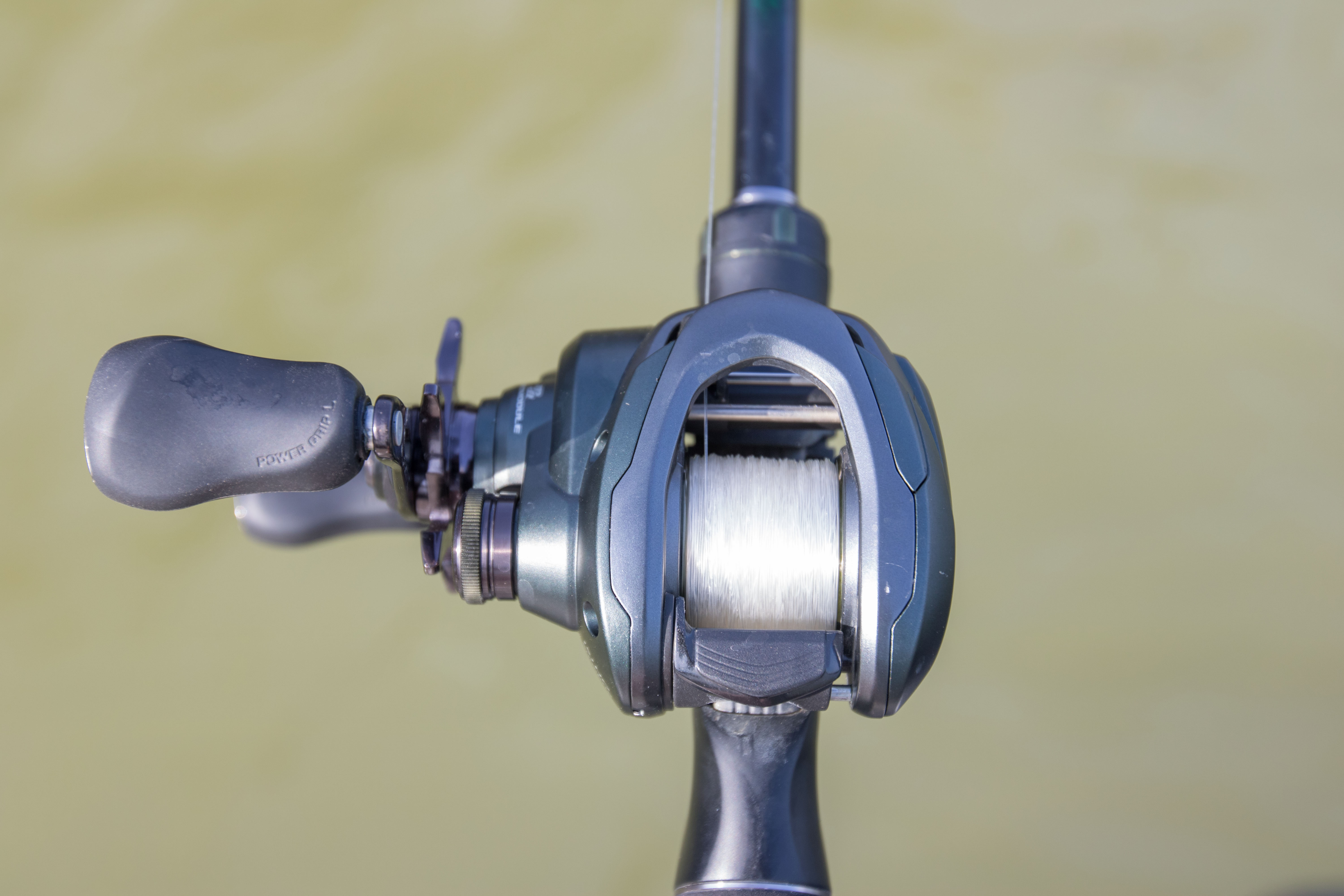 The Shimano Curado 150M on a rod.