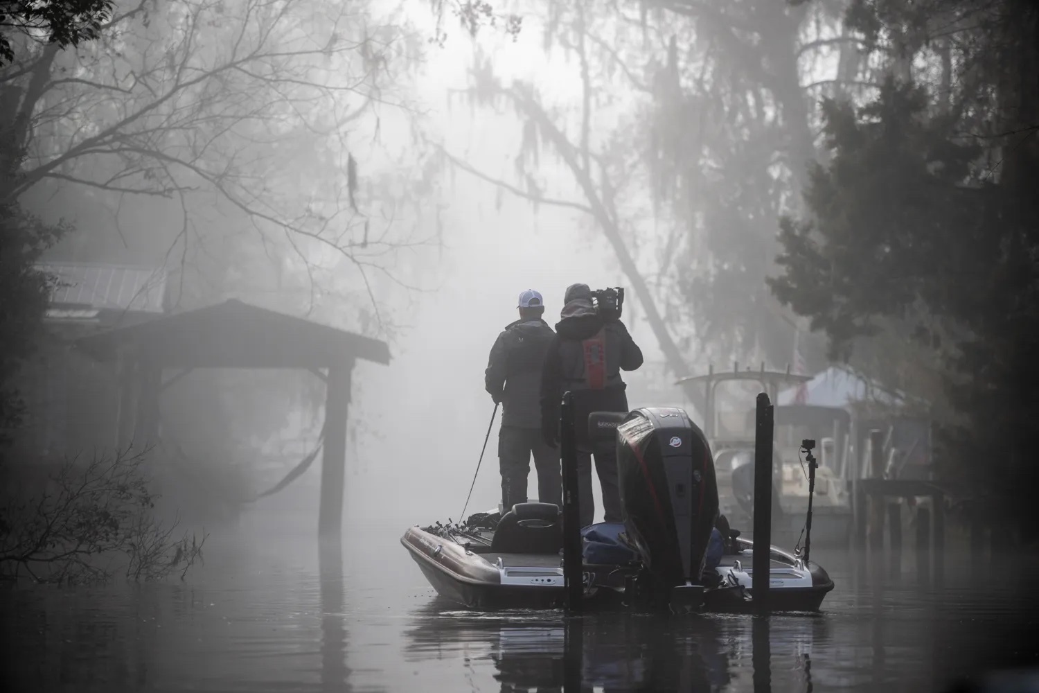 Foggy conditions at the Bassmaster Elite series