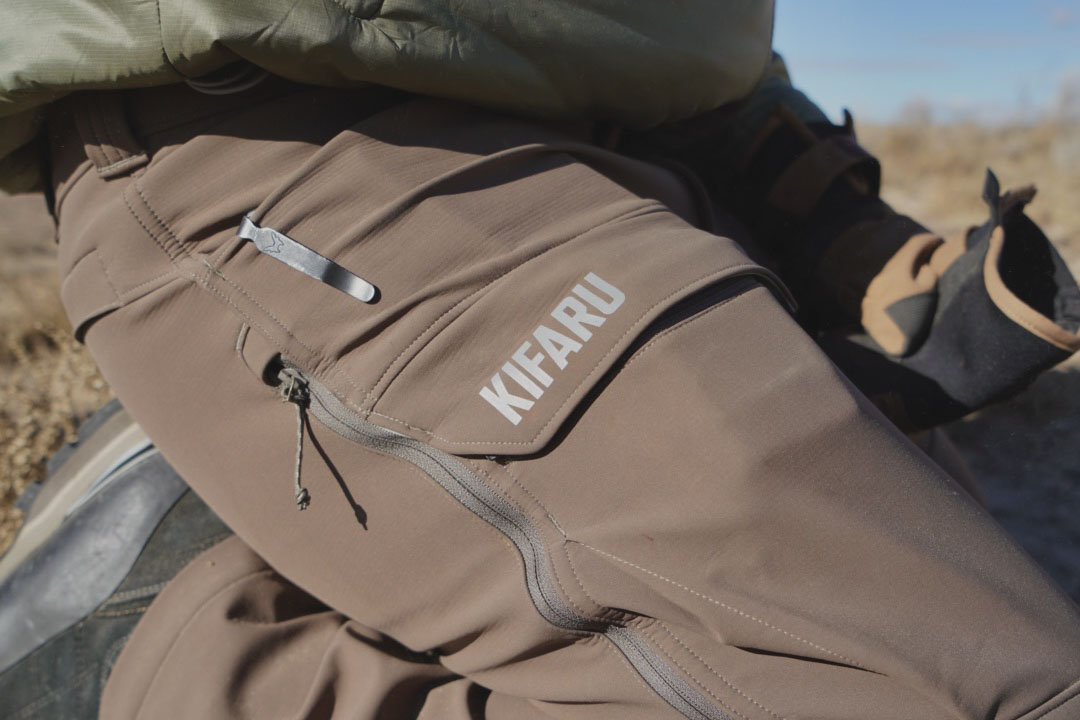 The hip and cargo pockets on the Kifaru Torlander pants