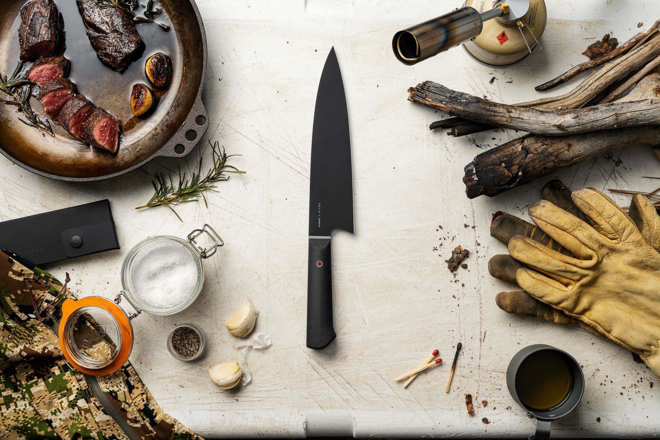 The James Brand x SITKA STUDIOS Anzick Outdoor Chef's Knife