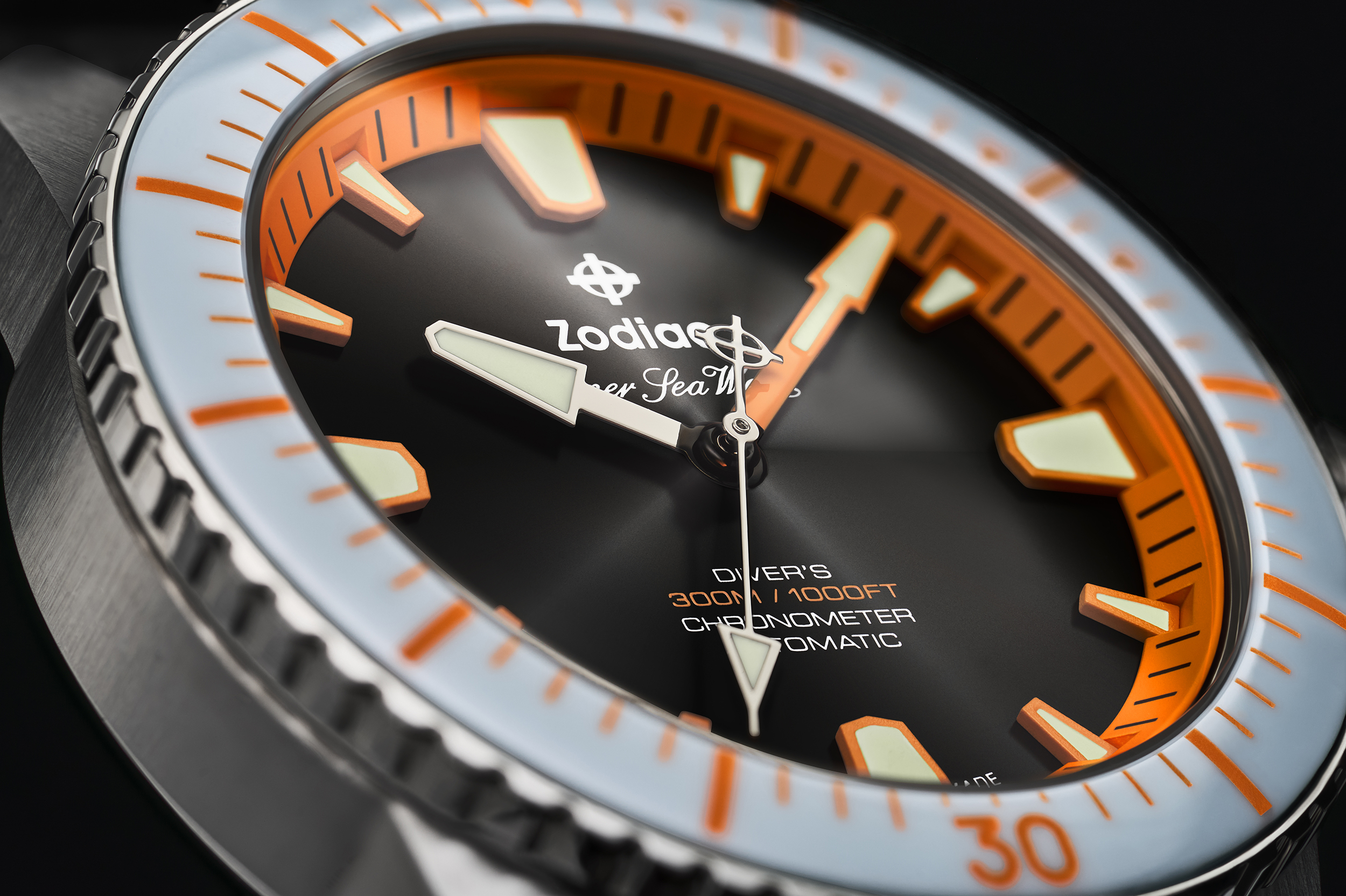 Watch dial form the GiantMouse X Zodiac Super Sea Wolf collaboration 