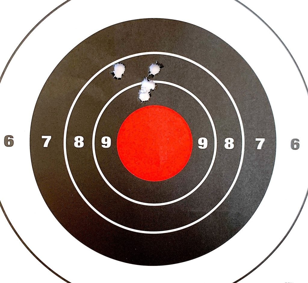 77-grain 5.56mm group fired from Ruger Harrier AR-15 rifle