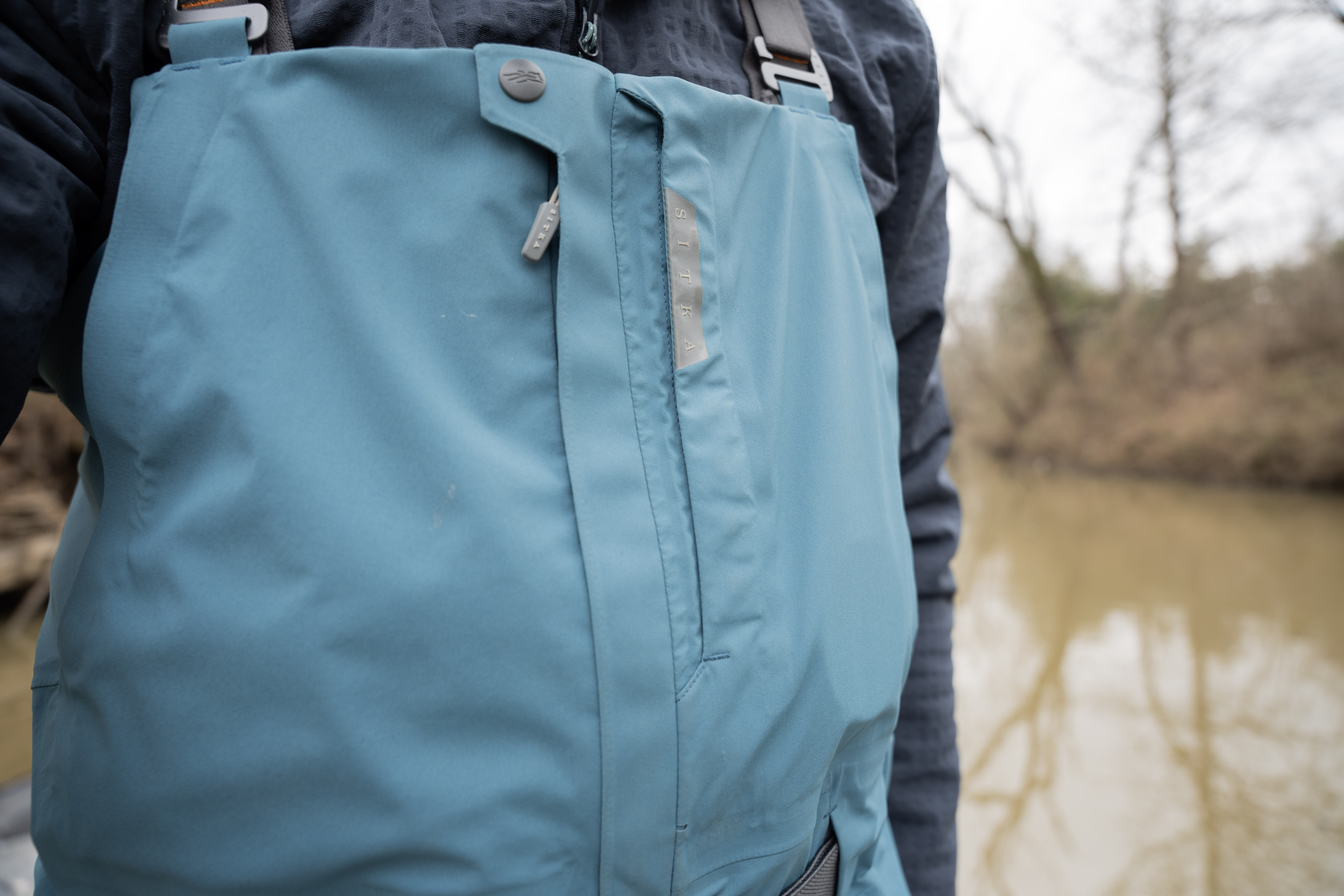 The chest portion of the SITKA Cat 5 bibs