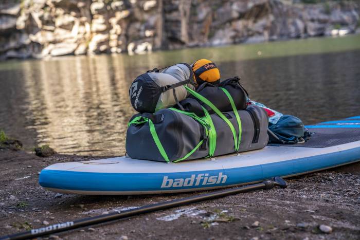 bags with multiple tie-down points on a SUP