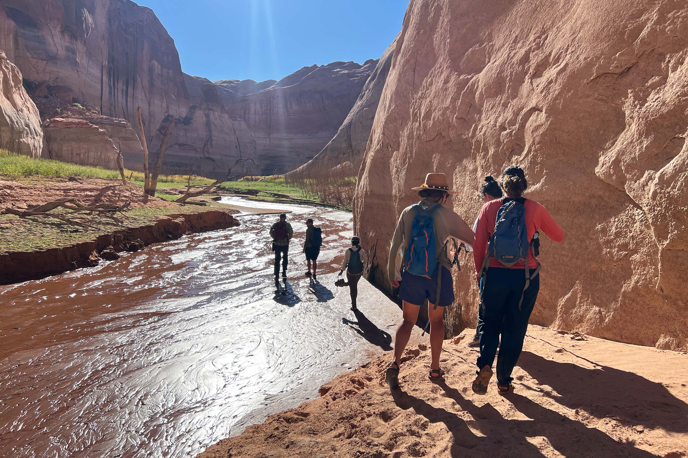 Hiking into Glen Canyon's side canyons.