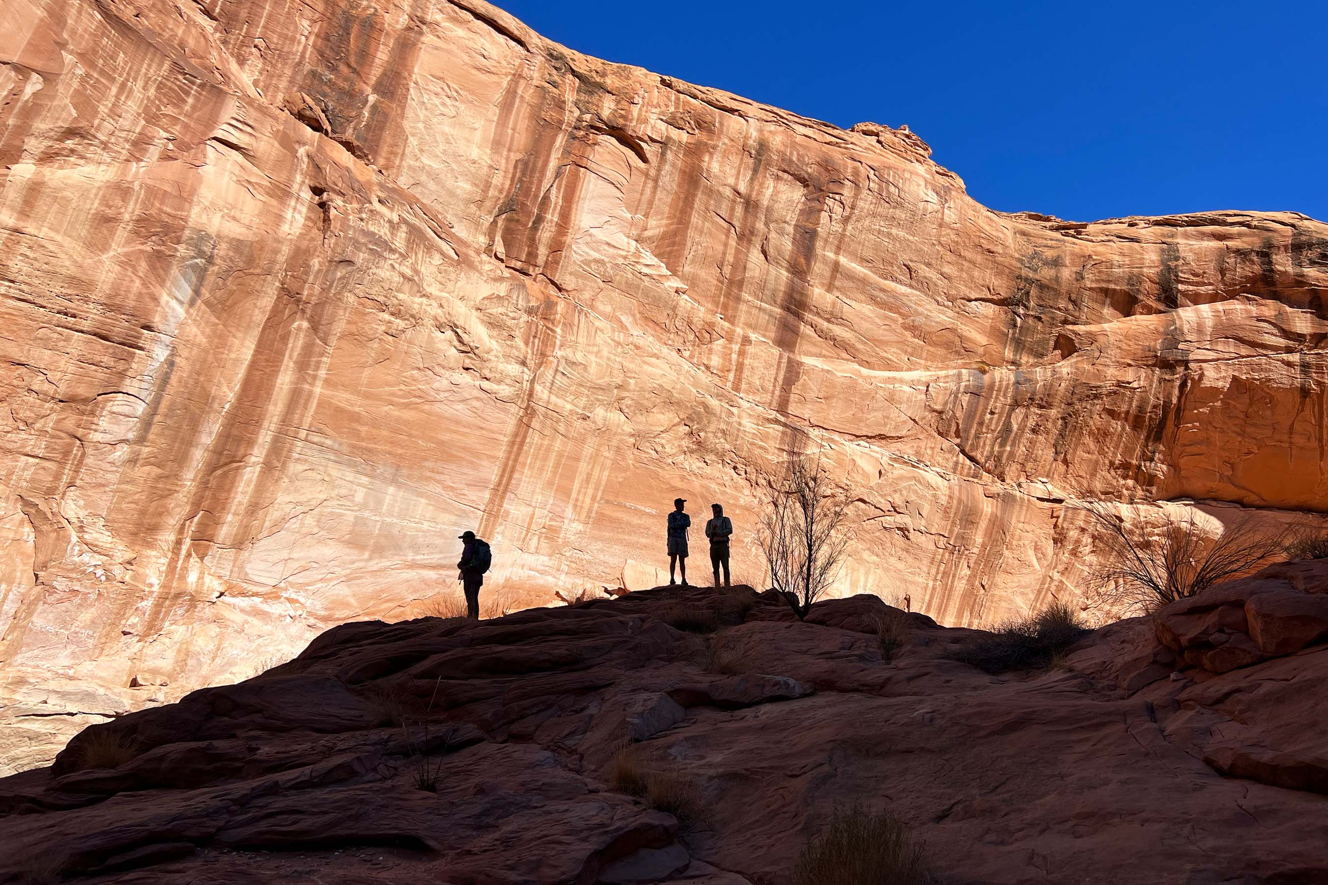 Figures in a canyon