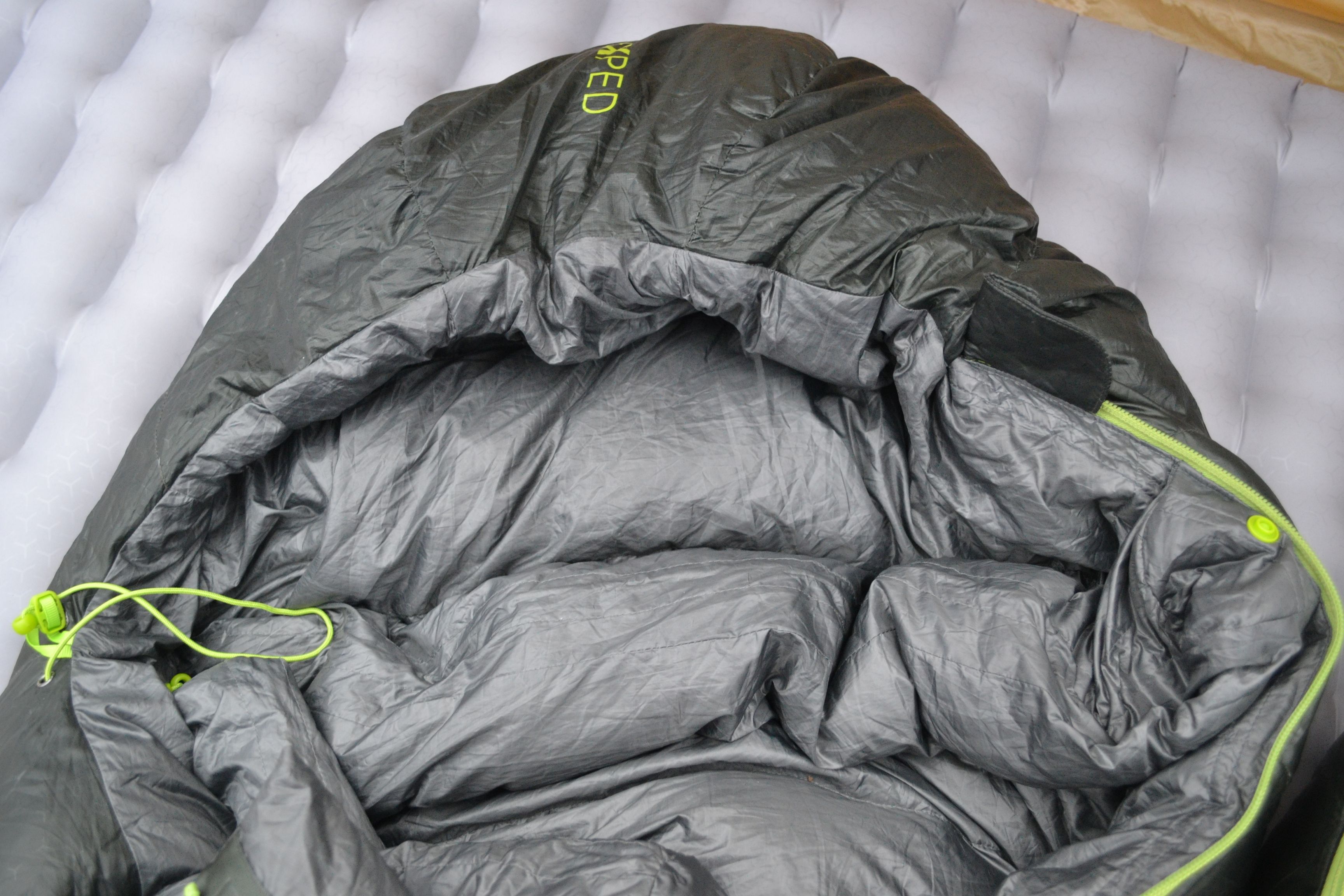 hood on a sleeping bag