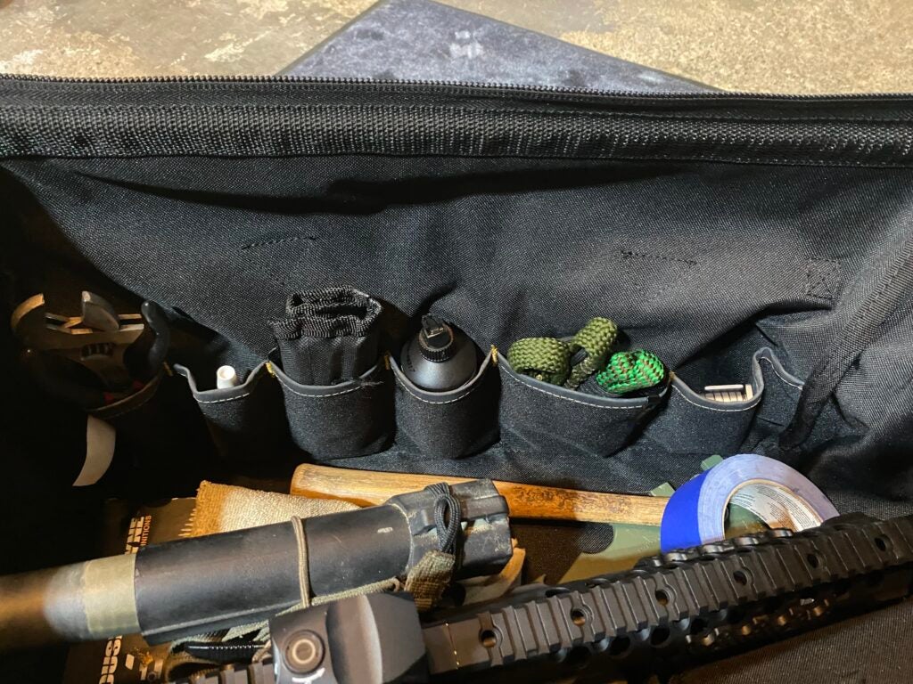 basic gun tools inside the tool bag
