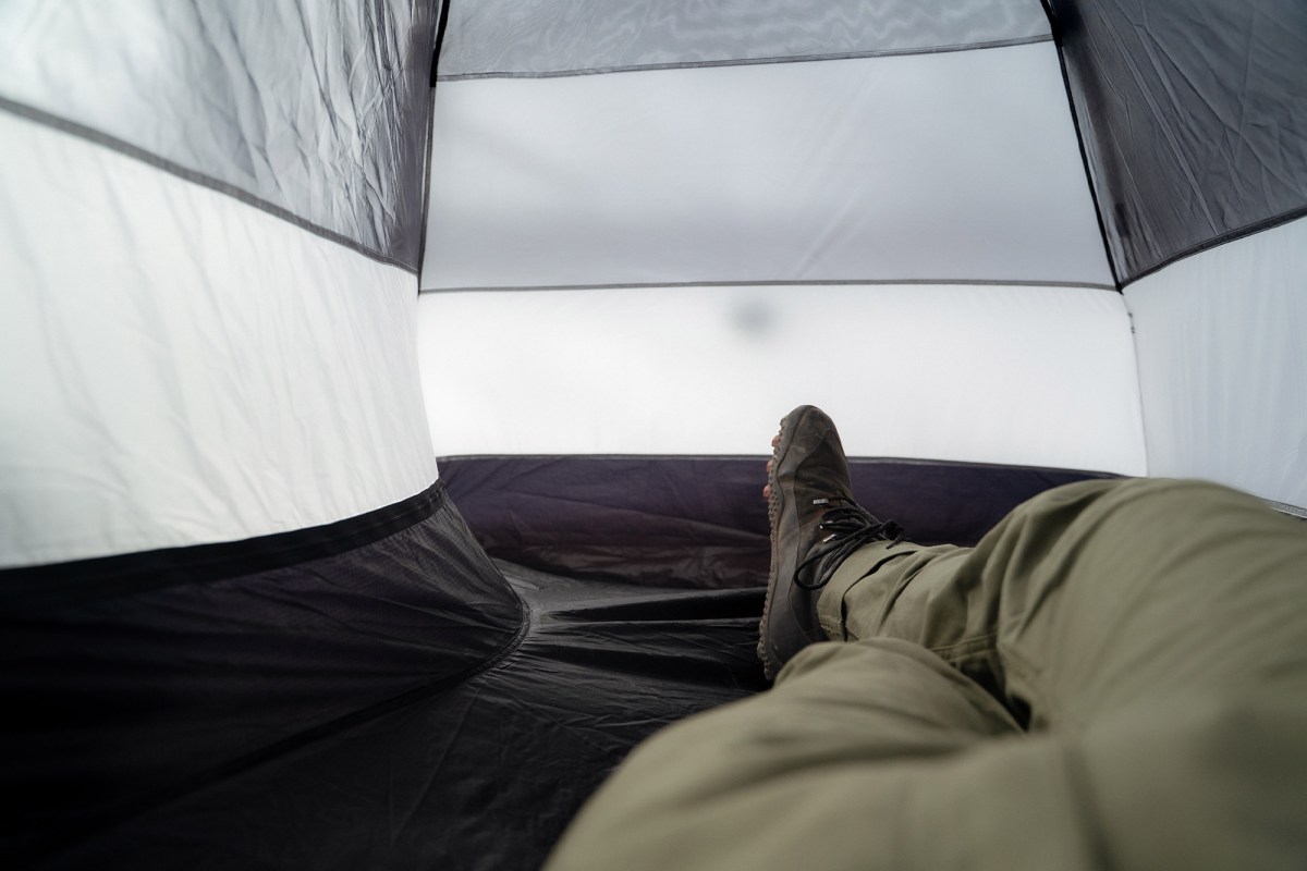 Tarptent interior view showing curved walls and usable floor space