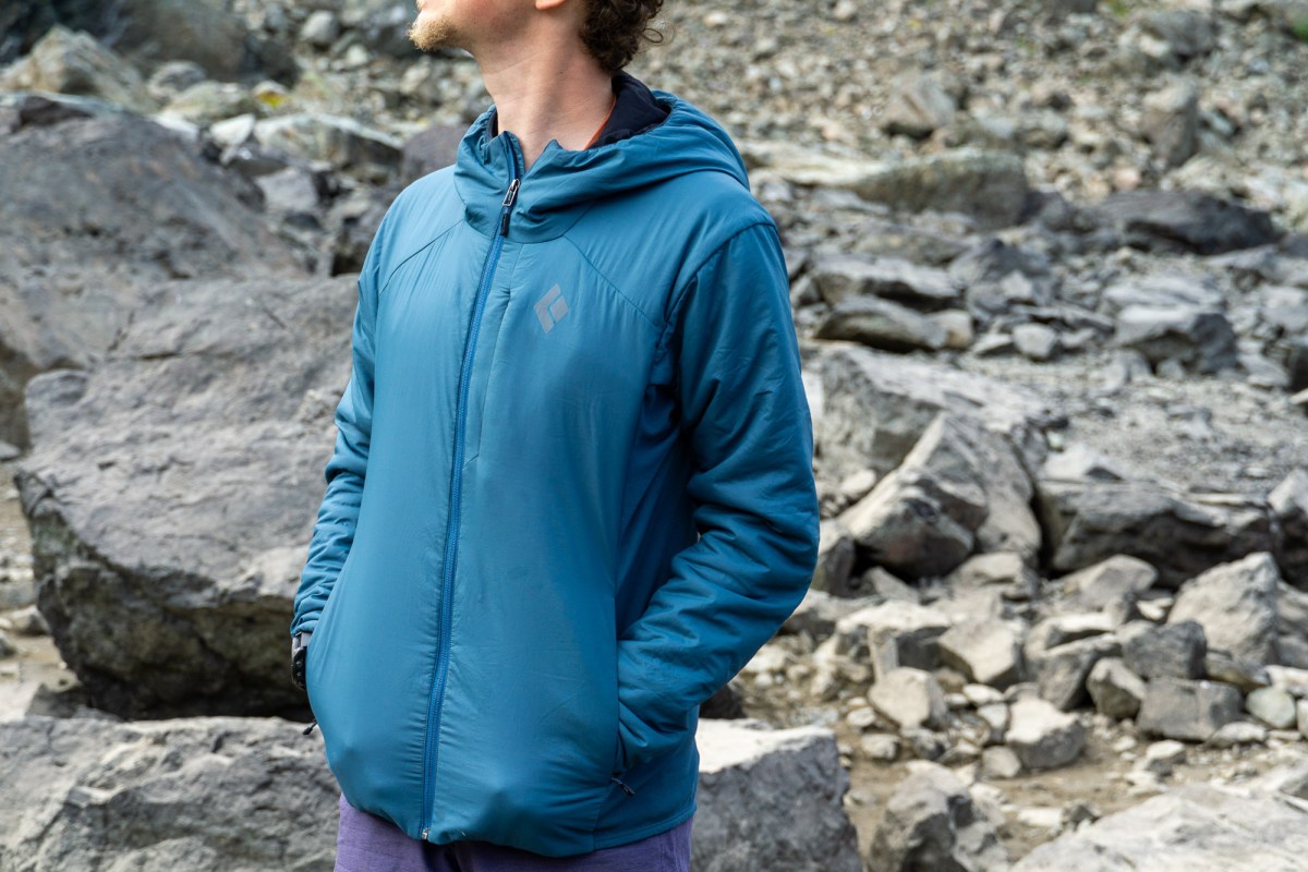 one of the authors wearing the black diamond first light 1.0