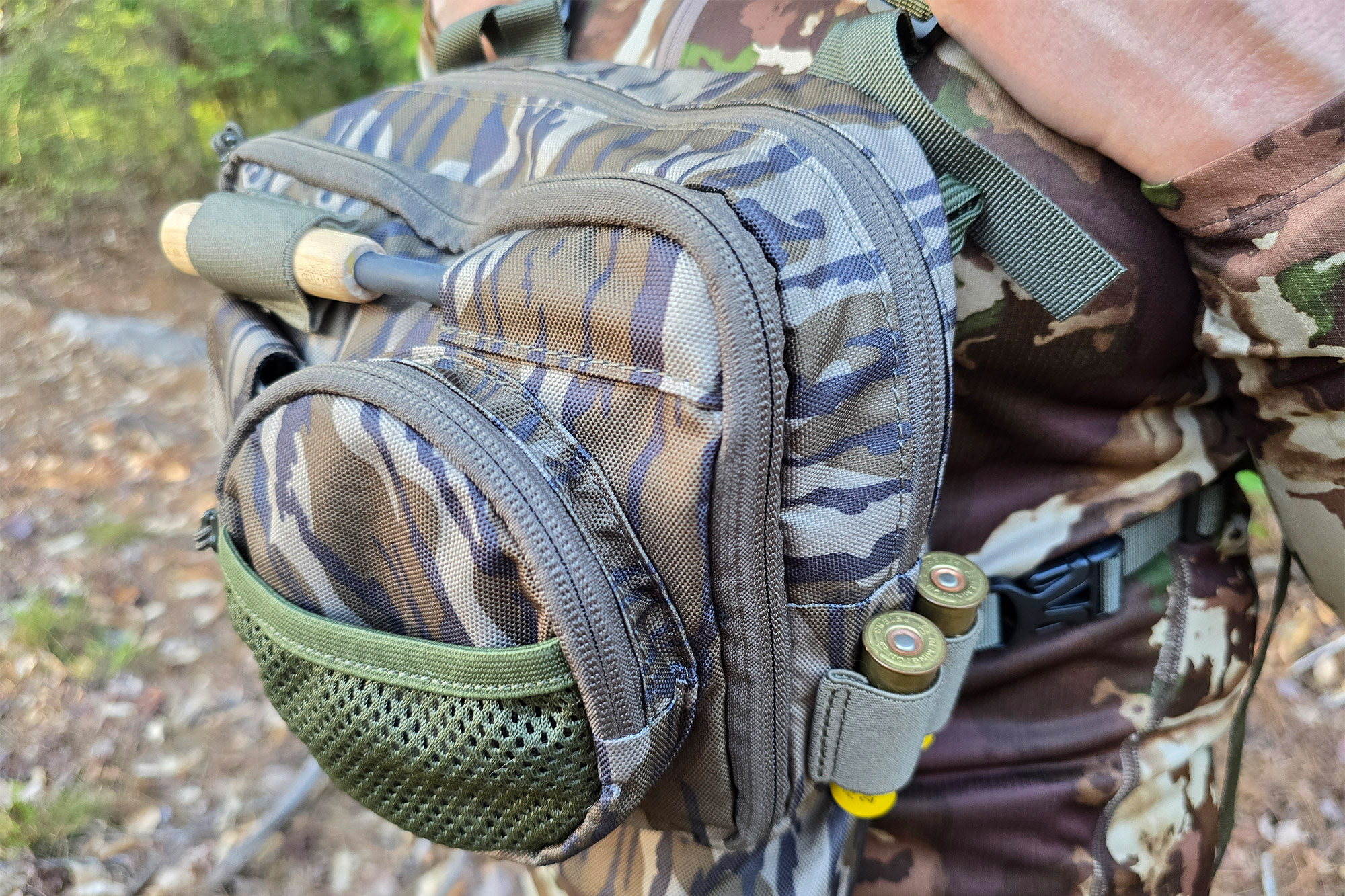 The Turkey Pro II pack features front storage and side loops for quick access items