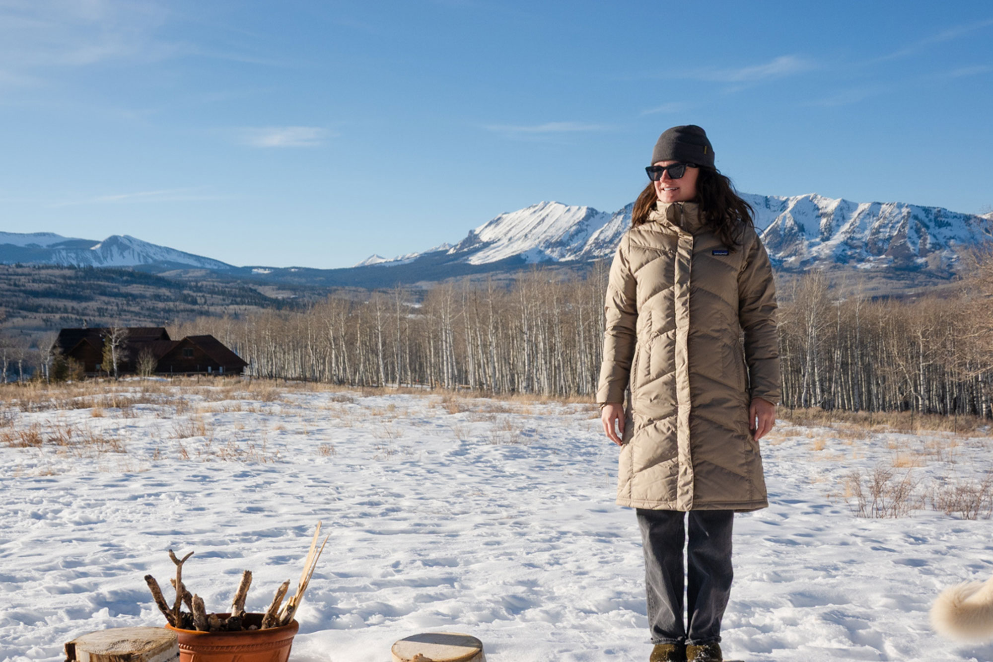 wearing the patagonia down with it parka