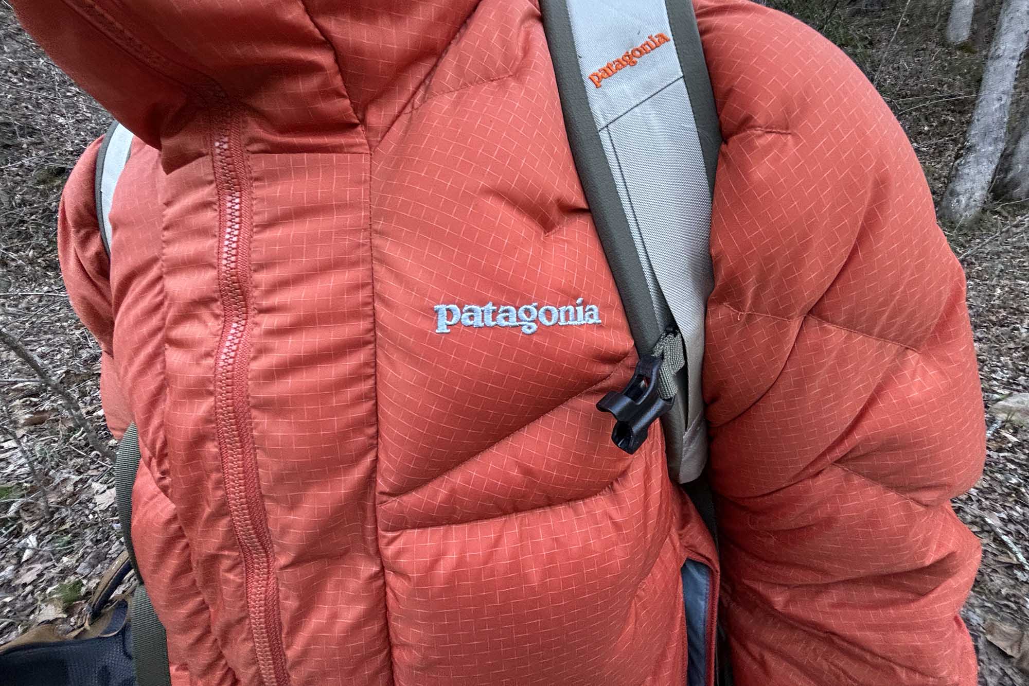 patagonia durable down parka closeup