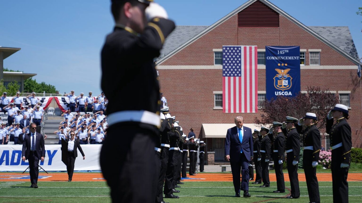 Trump Tells Coast Guard Graduates They Will ‘Be Tested’ in Their Military Careers