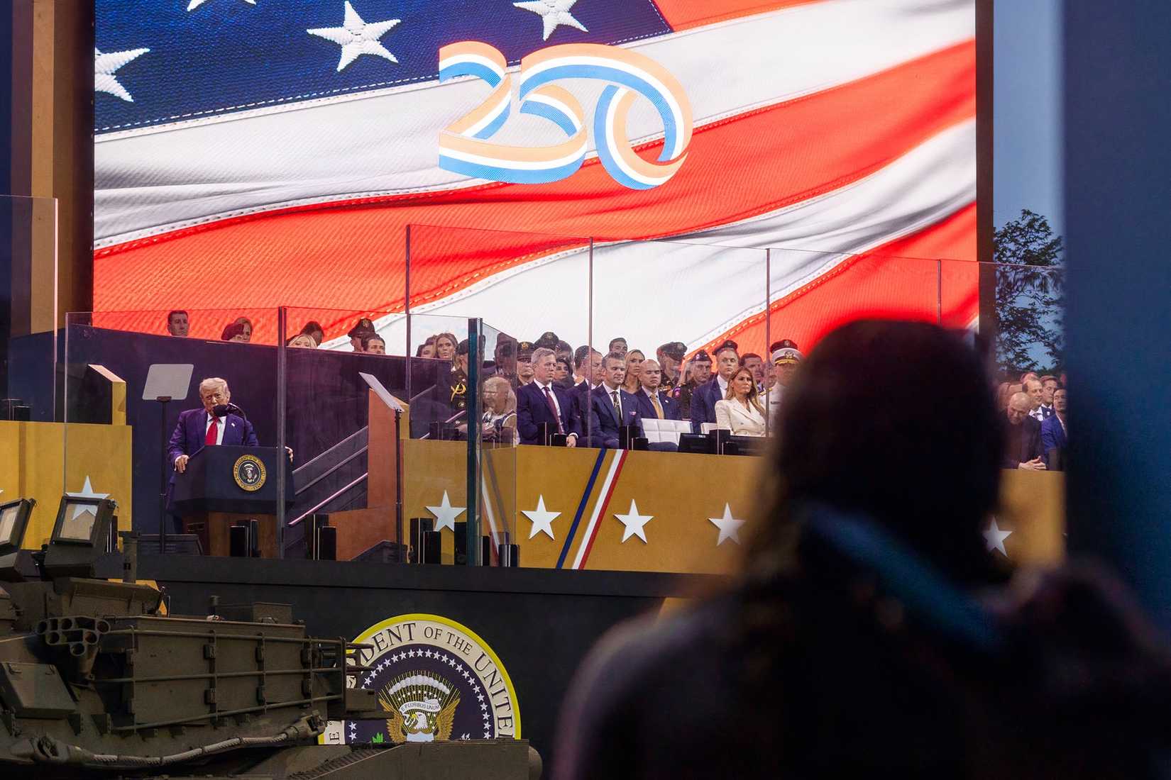 President Donald J. Trump Takes The Stage at Army 250 Parade Celebration