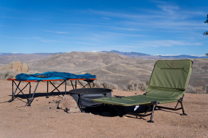 the rei campwell and stio camping cot in colorado during gearjunkie testing