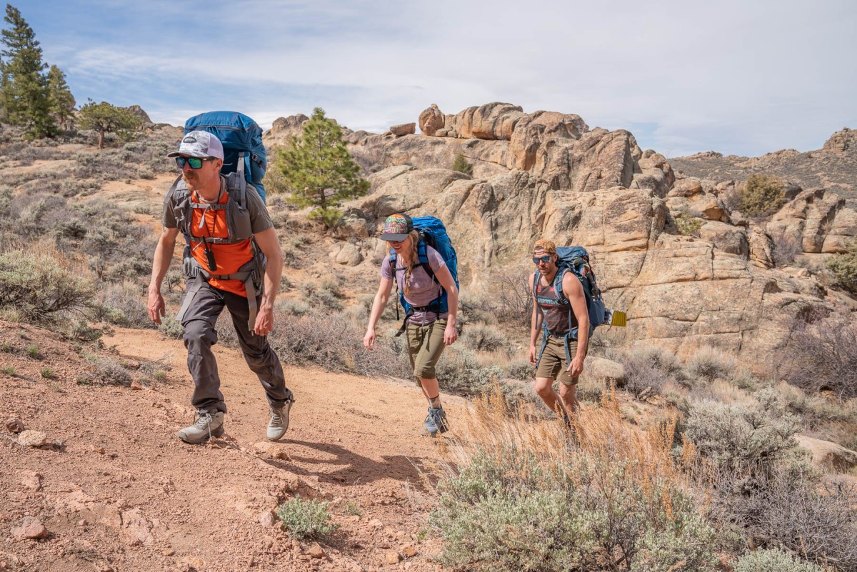 Backpacking in hiking boots