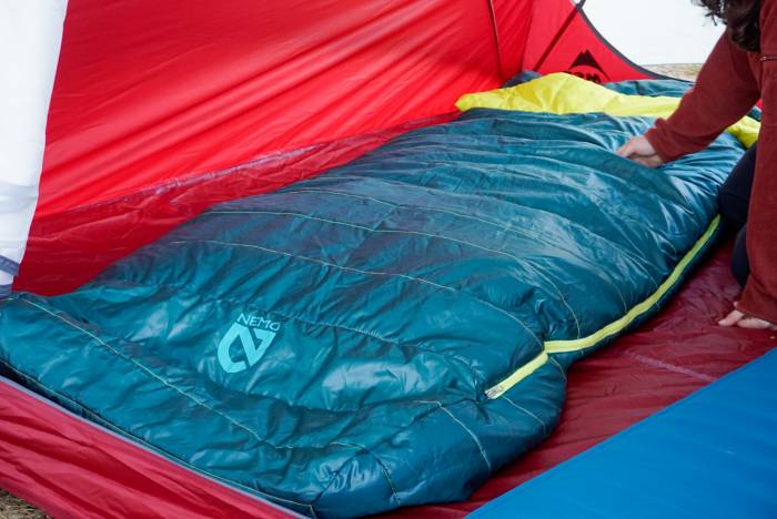 NEMO Jazz Synthetic Sleeping Bag in Tent