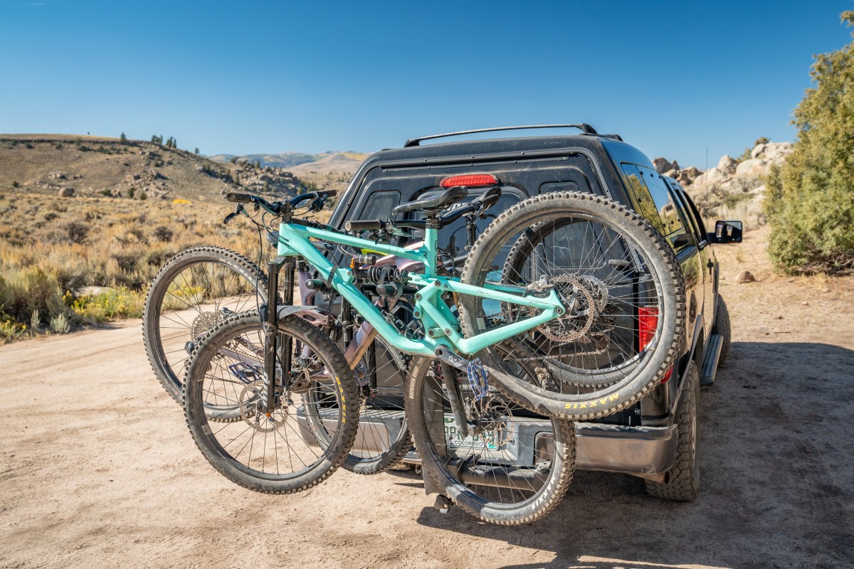 We found that hanging bike racks aren't ideal for multiple mountain bikes and are better for leaner road or gravel bikes; (photo/Eric Phillips)