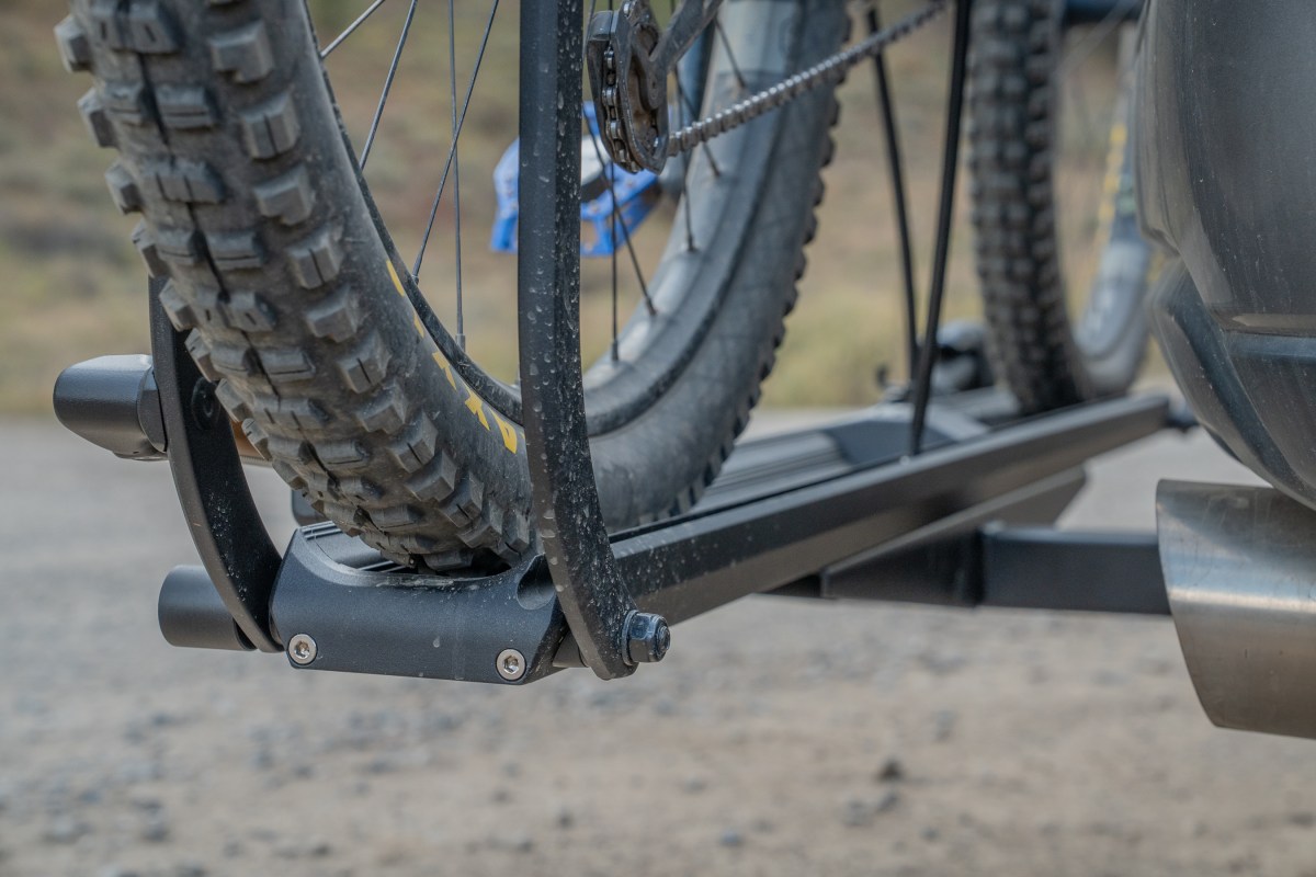 Every hitch bike rack's wheel tray has unique dimensions, including the tire width and wheelbase length, so be sure to check what you need; (photo/Eric Phillips)