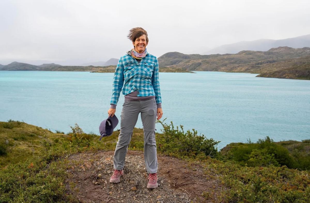 Testing the North Face OFf-trail hiking boots for women on a windy, slippery hike in Patagonia 