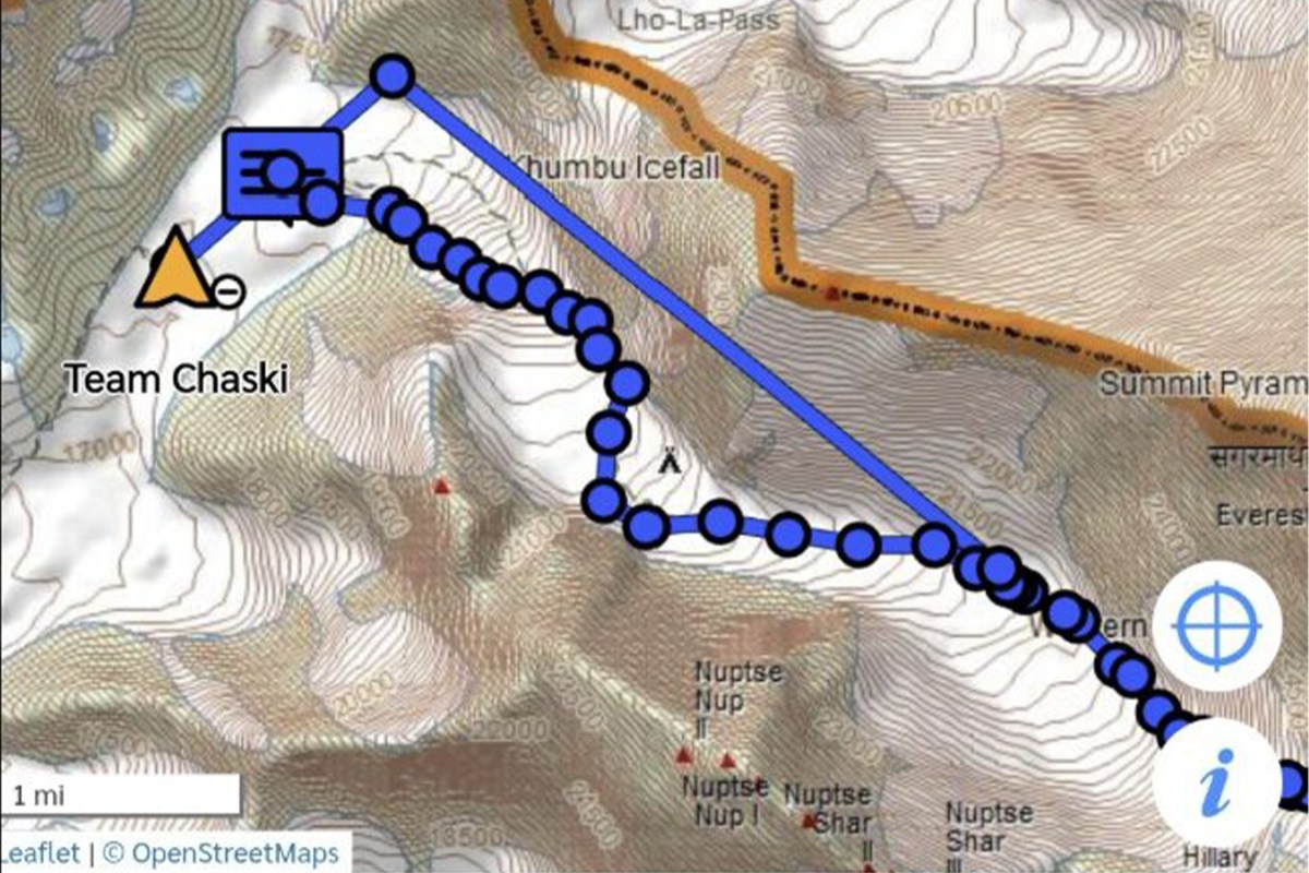 Tyler Andrews’ Everest FKT attempt on May 22-23 on Strava