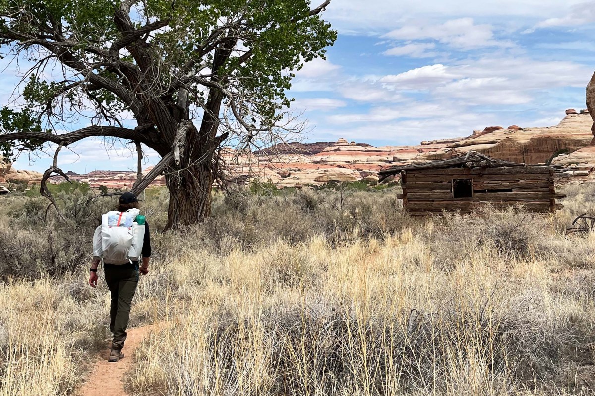 Man hiking with Mountain Hardwear Alakazam Backpack