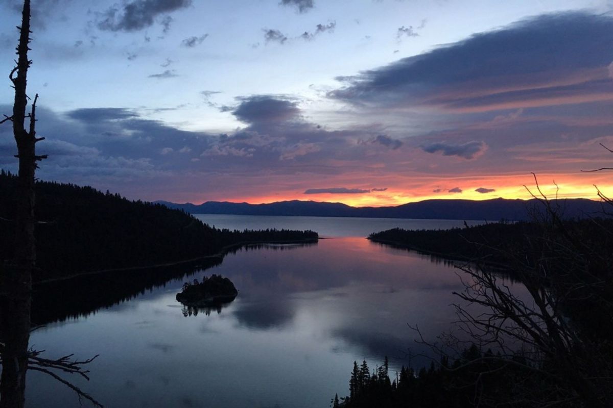lake tahoe at sunset