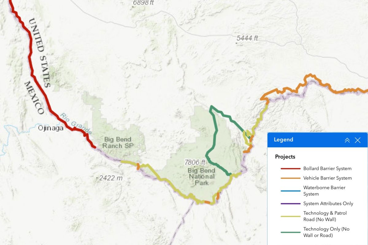 cbp border wall map