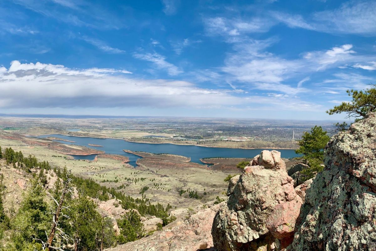 view of lakes and mountains