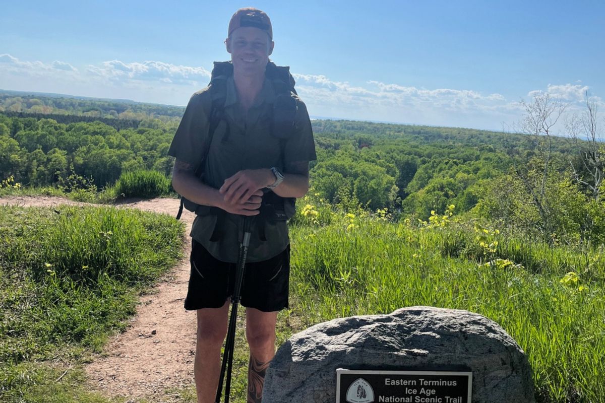 backpacker on trail