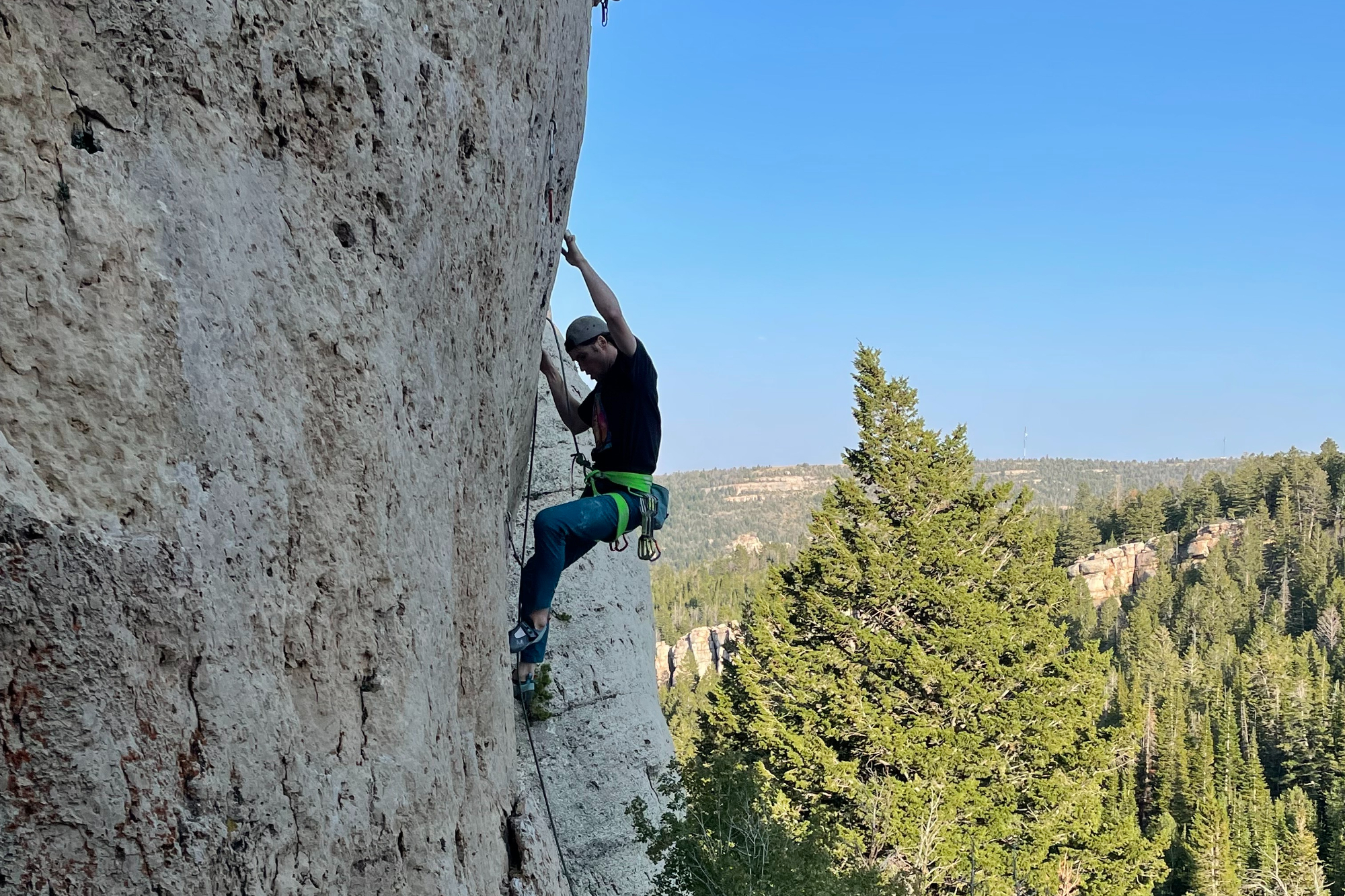 Harness in action climbing photo