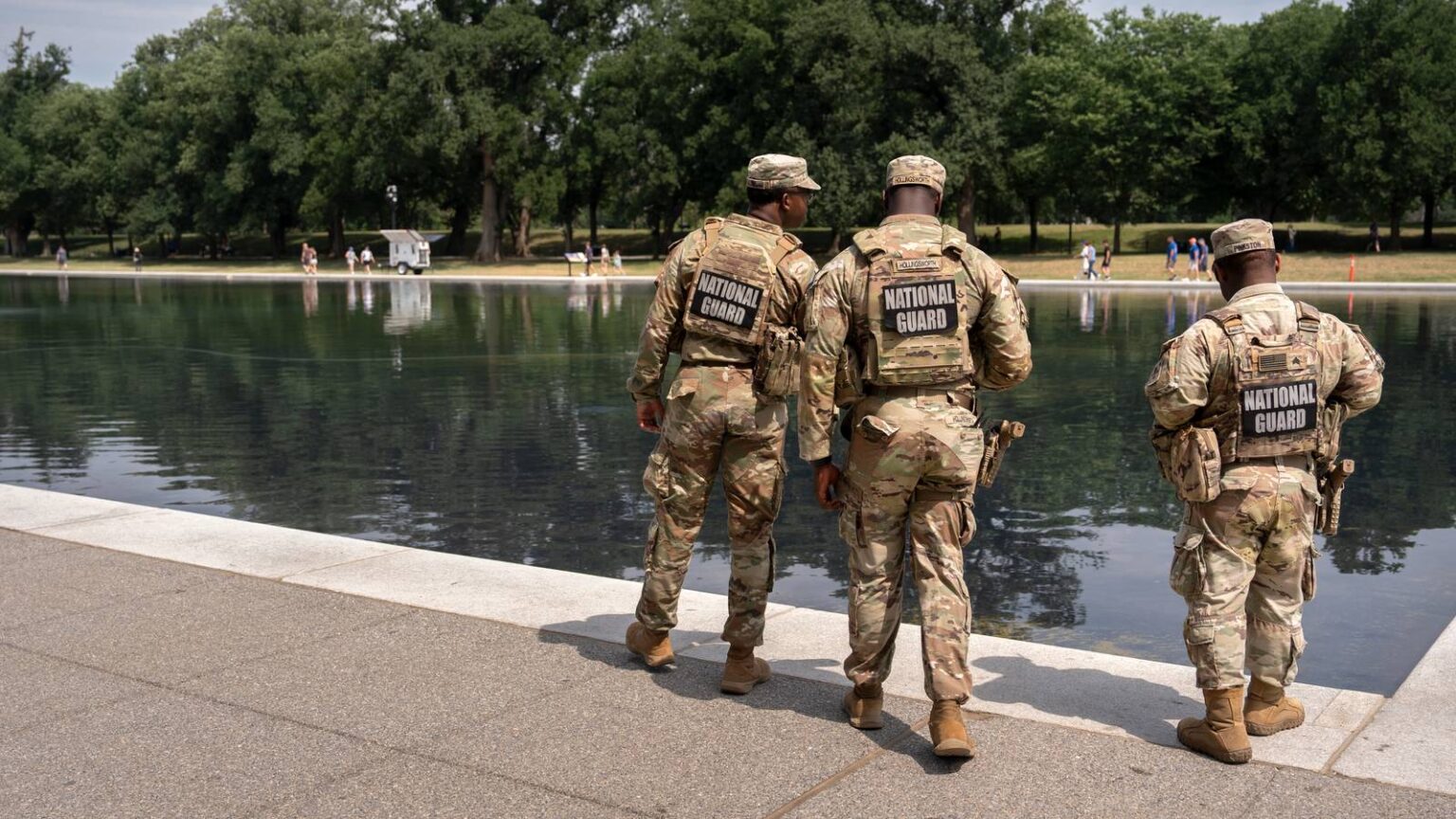 Trump Says 6 People Have Been Arrested for Damaging the Reflecting Pool Trump Says 6 People Have Been Arrested for Damaging the Reflecting Pool
